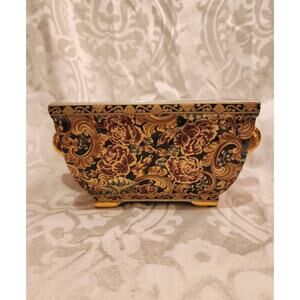 Vintage Porcelain Asian Vase - Square Dish